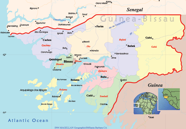 politique carte du guinee bissau